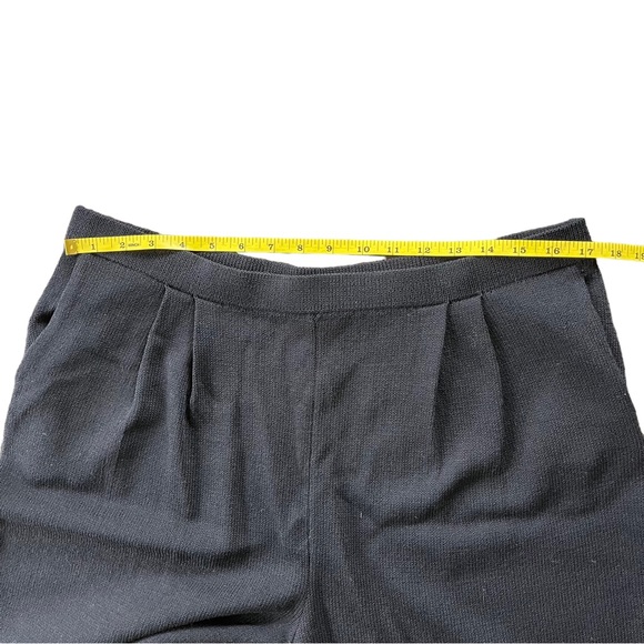 St. John Sport Black Knit Pants Pleats Pockets size 16 - Picture 5 of 6